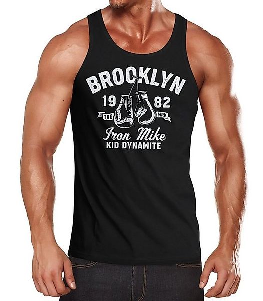 Neverless Tanktop Herren Tank-Top Boxen Iron Mike Brooklyn Retro Design Mus günstig online kaufen