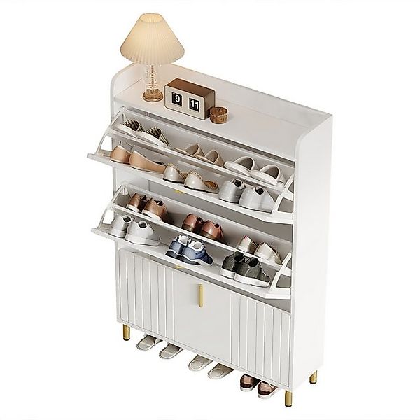 MODFU Schuhschrank in Mattweiß mit goldenen Metallfüßen (Schuhkommode, 1-St günstig online kaufen
