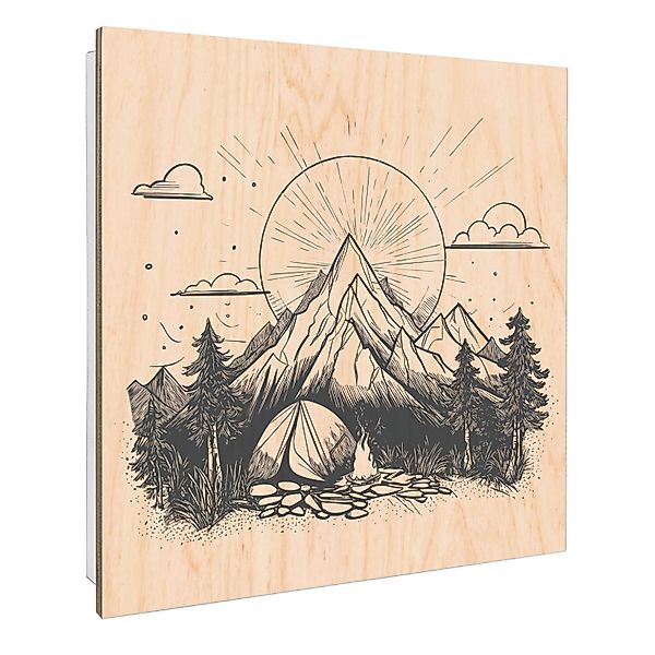 Banjado Großer Schlüsselbox Holz 30x30cm Weiß Scharnier Rechts 50 Haken Sch günstig online kaufen