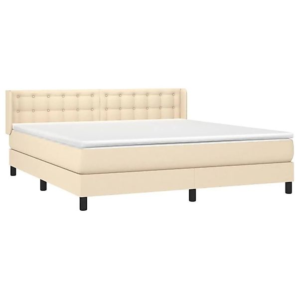vidaXL Boxspringbett mit Matratze Creme 160x200 cm Stoff 3130046 günstig online kaufen