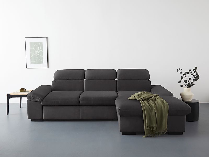 COTTA Ecksofa »Lola L-Form mit Kopfteilfunktion & Hocker« wahlweise mit Bet günstig online kaufen