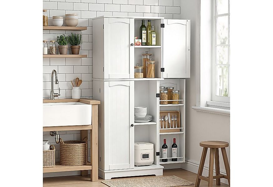 oyajia Mehrzweckschrank mit 4 Türen,Hochschrank Buffetschrank mit verstellb günstig online kaufen