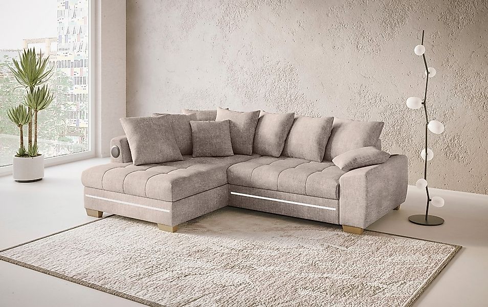 Mr. Couch Ecksofa »Nikita II, L-Form«, mit Kaltschaum, RGB-LED, Soundsystem günstig online kaufen