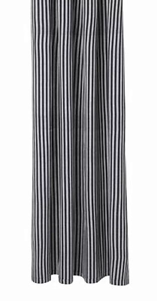 Duschvorhang Chambray Striped textil grau schwarz / 160 x 205 cm - beschich günstig online kaufen