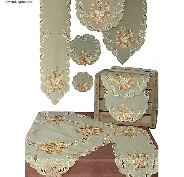 matches21 HOME & HOBBY Tischdecke Deckchen Blätter bunt Herbstlaub Stick Ø günstig online kaufen