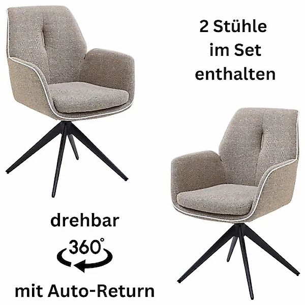 Stolkom Armlehnstuhl »Enja« (Set) 2 Stk.360 grad drehbar mit Auto-Return günstig online kaufen