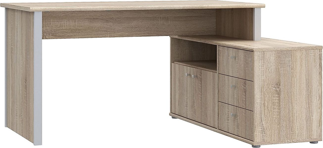 FORTE Eckschreibtisch Tempra, viel Stauraum, Breite 151 cm günstig online kaufen