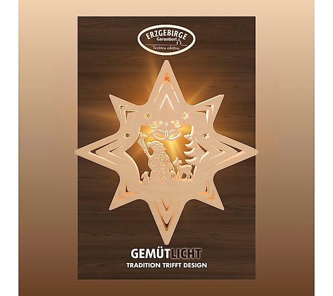 Weigla Dekostern Schneemann, beleuchtetes Fensterbild, NATUR, Made in Germa günstig online kaufen