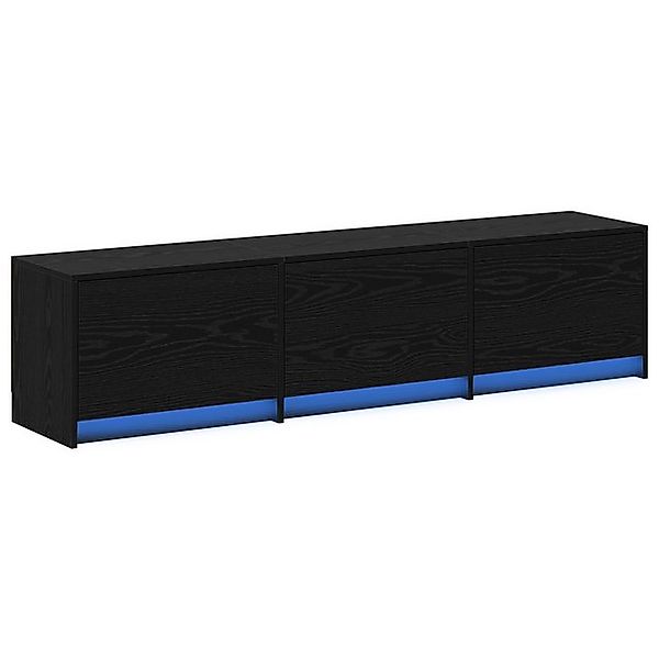 vidaXL TV-Schrank TV-Schrank mit LED Schwarze Eiche 162,5x34x40 cm Holzwerk günstig online kaufen