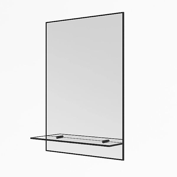 Aquabatos Wandspiegel Spiegel mit Ablage Aluminiumrahmen in Schwarzmatt Bad günstig online kaufen