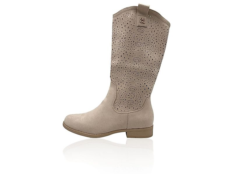 Nowaland Damen Stiefel mit Lochmuster und Blockabsatz Stiefel Dekoratives L günstig online kaufen