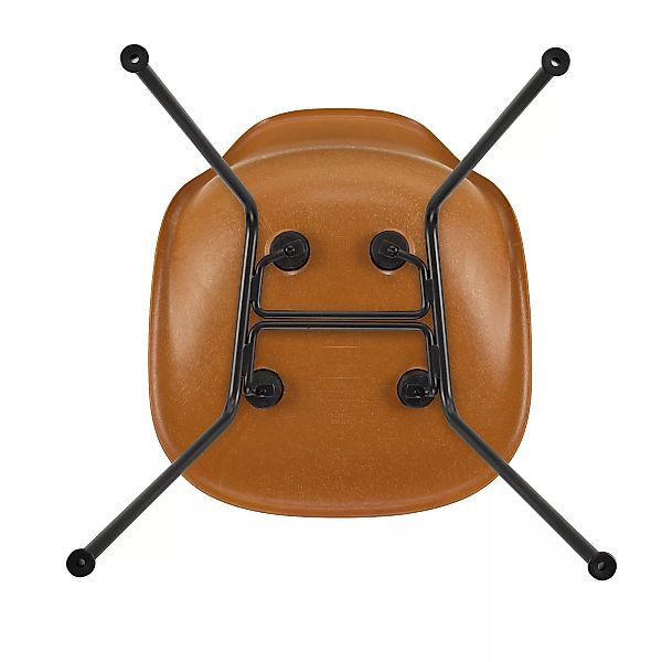 Vitra - Eames Fiberglass Side Chair DSX schwarz - ocker dunkel/Sitzschale F günstig online kaufen