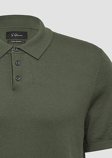 s.Oliver BLACK LABEL Strickpullover Weiches Strick-Poloshirt aus Baumwoll-S günstig online kaufen