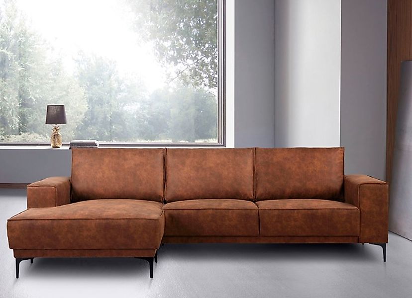 OTTO home Ecksofa »Polsterecke Oland, Struktur, Flachgewebe, Luxus-Microfas günstig online kaufen