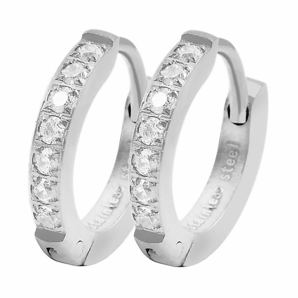 Adelia´s Klappcreolen "Damen Ohrringe – Klappcreole aus Edelstahl mit Stras günstig online kaufen