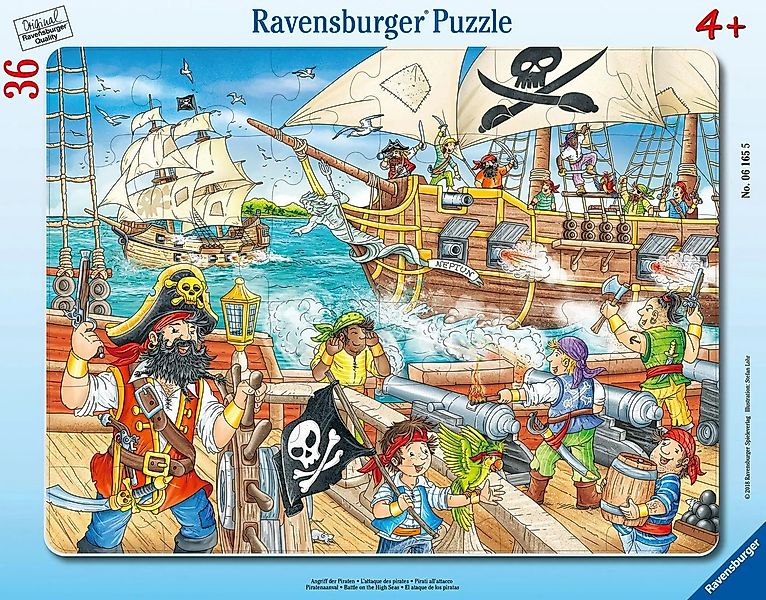 Ravensburger Puzzle Angriff der Piraten - Puzzle mit 36 Teilen, 36 Puzzlete günstig online kaufen