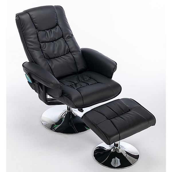 Massagesessel mit PU-Leder, 5-Punkt-Massagegerät und Heizfunktion, 360° dre günstig online kaufen