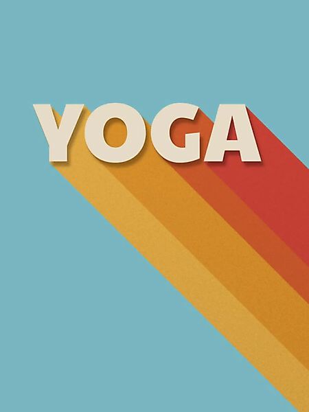 Poster / Leinwandbild - Yoga Retro Typography günstig online kaufen