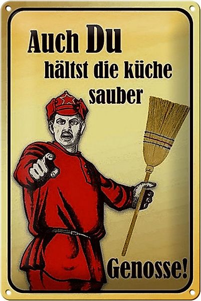 Femer GmbH Metallschild Spruch 20x30cm Du hältst Küche sauber Genosse, (1 S günstig online kaufen
