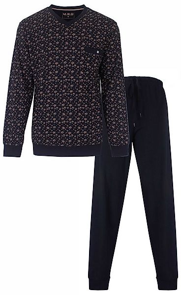 M.E.Q. Schlafanzug Herren Pyjama lang mit Bündchen (2 tlg) Baumwolle günstig online kaufen