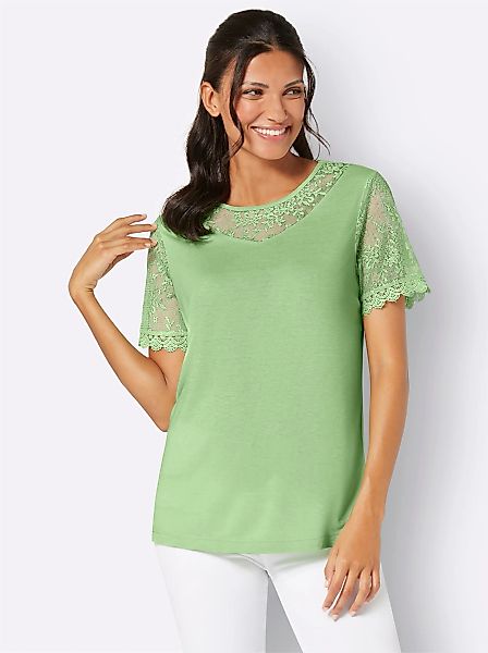 Classic Basics Spitzenshirt "Rundhals-Shirt", (1 tlg.) günstig online kaufen