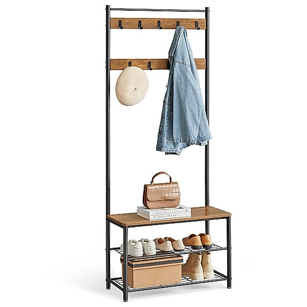VASAGLE Garderobenständer Garderobe, Kleiderständer, mit Schuhbank, günstig online kaufen