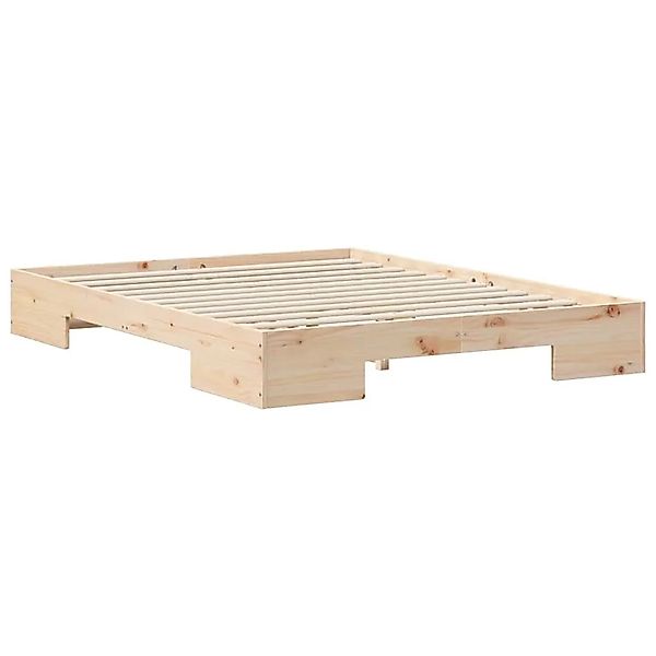 vidaXL Bodenbettgestell Braun 150 x 200 cm Massivholz Kiefer 873025 günstig online kaufen
