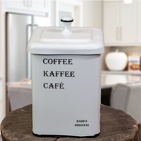 Antikas Wanddekoobjekt Eisendose für Kaffee, Weiss, günstig online kaufen