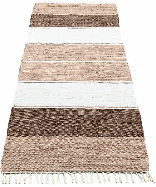 THEKO Teppich "Stripe Cotton, handgewebt" rechteckig 5 mm Höhe Flachgewebe, günstig online kaufen