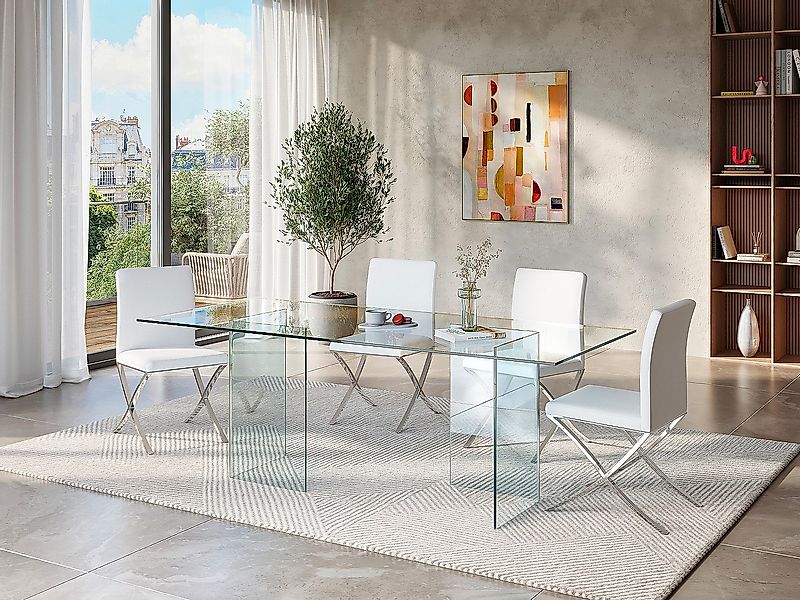 Esstisch - 8 Personen - Glas - COLEDON günstig online kaufen