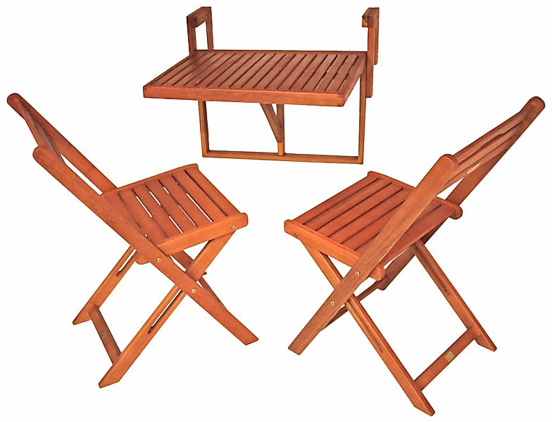 Garden Pleasure Balkonhängetisch "BERKELEY", (Set, 3 St.), Eukalyptus, klap günstig online kaufen