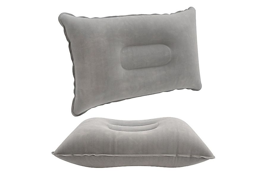 Intirilife Reisekissen, Aufblasbares Kissen in GRAU, 1-tlg., Rechteckiges K günstig online kaufen