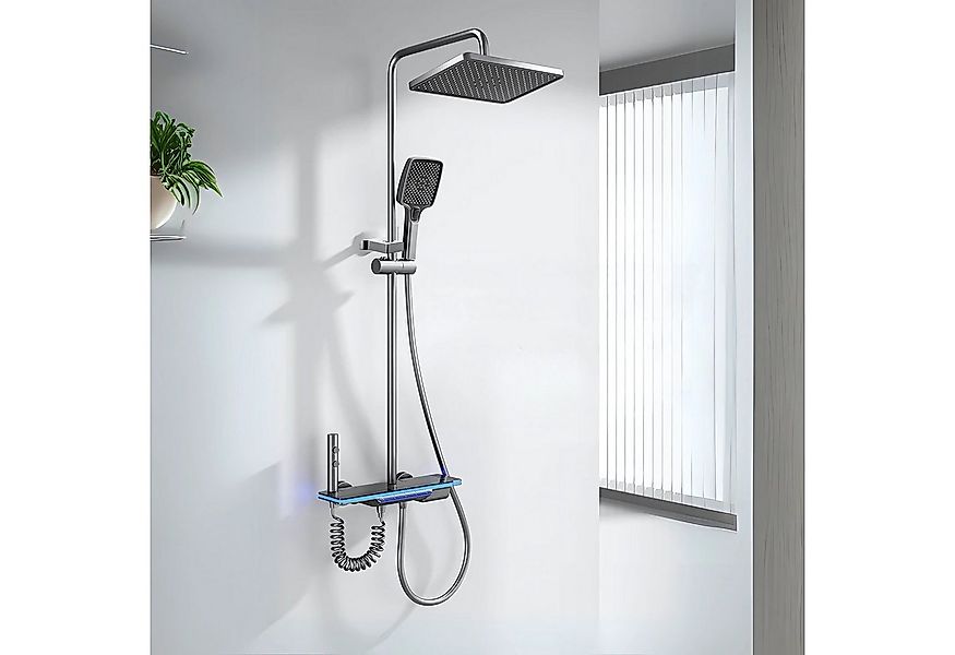 LuxaSteel Duscharmatur Duschsystem Regendusche mit Thermostat (Komplettset) günstig online kaufen