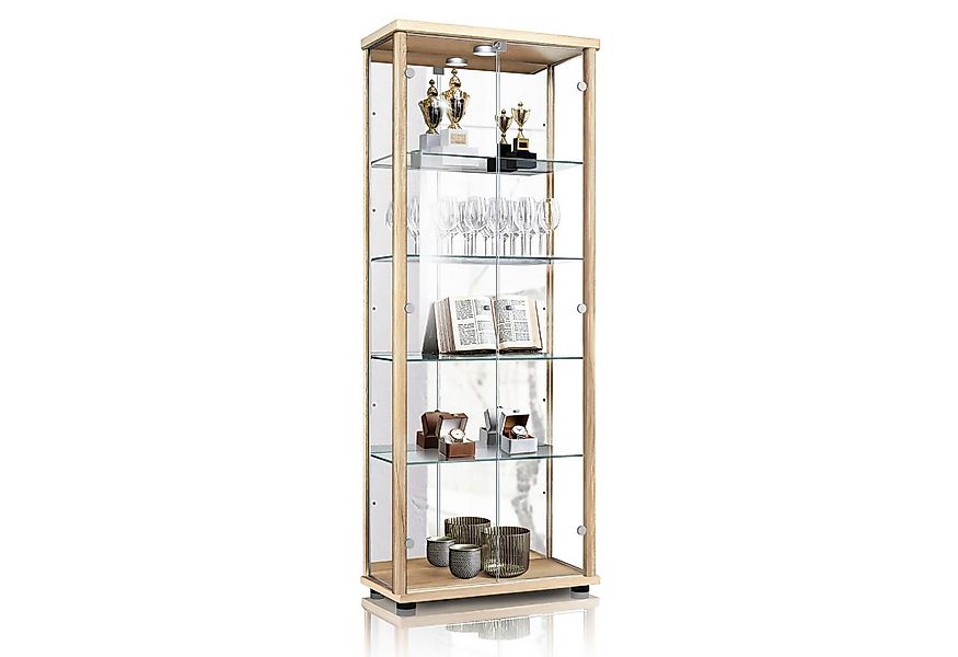 K-Möbel Glasvitrine C1084 (Glasvitrine (176x67x33 cm) mit 2 Glastüren) Glas günstig online kaufen