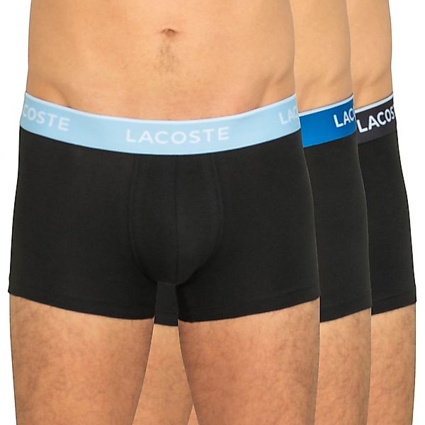 Lacoste 3-er Set Trunks Schwarz mit verschiedenfarbigen Webbund günstig online kaufen