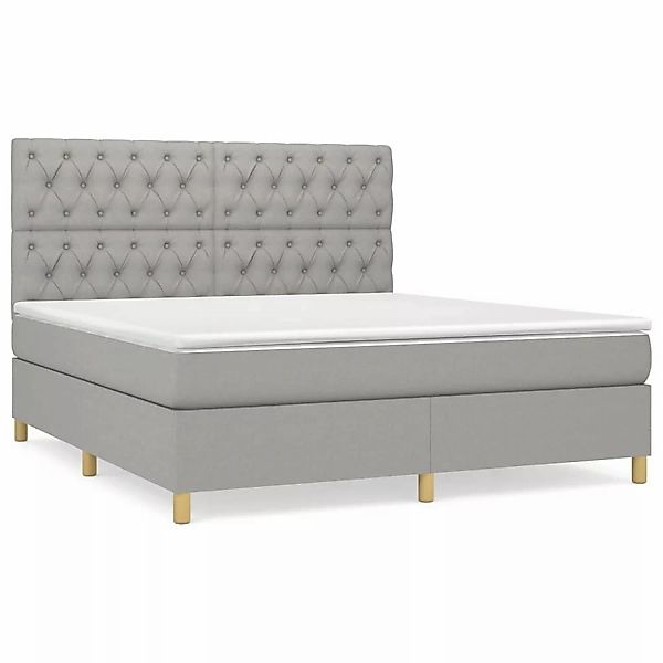 vidaXL Boxspringbett mit Matratze Hellgrau 160x200 cm Stoff1399154 günstig online kaufen