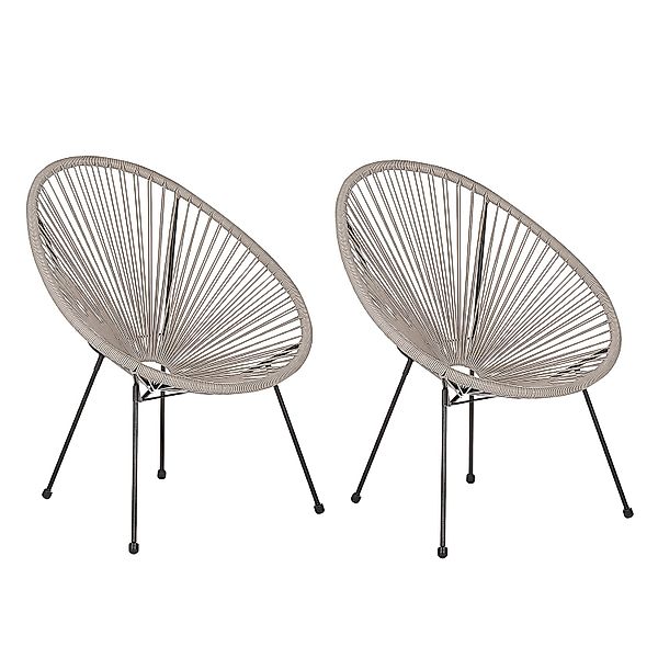 Beliani Cocktailsessel Grau Schwarz 90x70x87 günstig online kaufen