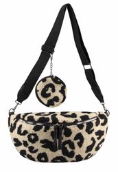 ITALYSHOP24 Bauchtasche Damen LEOPARDEN-PRINT Tasche Teddyfell günstig online kaufen