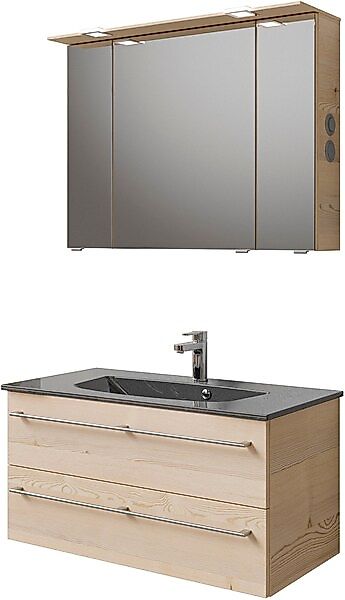 Saphir Badmöbel-Set »Serie 6025 2-teilig Mineralmarmor-Waschtisch mit LED-S günstig online kaufen