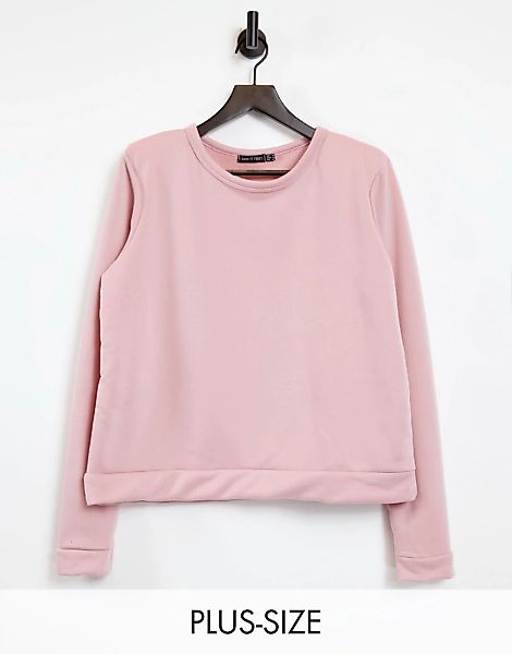 I Saw It First Plus – Sweatshirt in Rosa mit Schulterpolstern günstig online kaufen