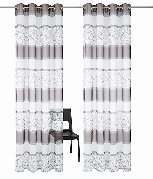 my home Gardine »Napala« Ösen 2 Stk. tlg. Vorhang, 2-er Set, Fertiggardine, günstig online kaufen