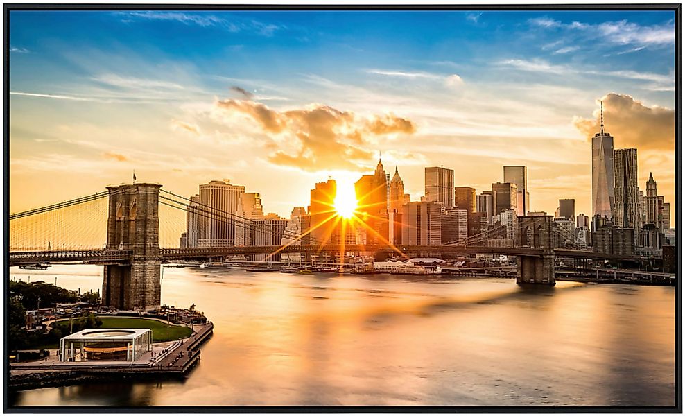 Papermoon Infrarotheizung »Brooklyn Bridge Sonnenuntergang«, sehr angenehme günstig online kaufen