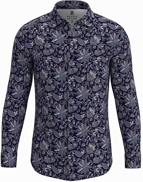 DESOTO Hemd Kent Blumenmuster Blau - Größe L günstig online kaufen