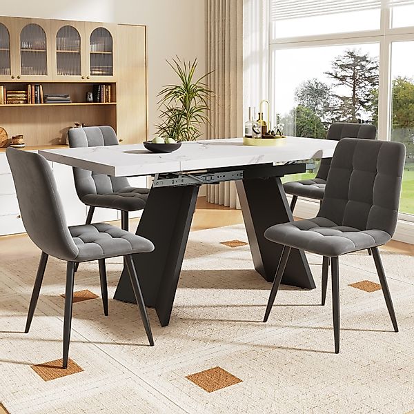 OKWISH Esstisch Langer Tisch,Moderne Esstisch,Teleskoptisch,Esstisch-Set (E günstig online kaufen