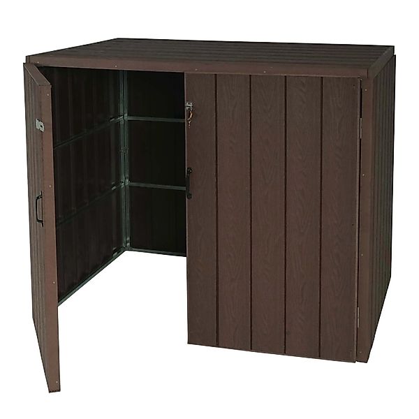 Proregal XL 2er-/4er-WPC-Mülltonnenverkleidung HxBxT 117x142x102 cm Metall günstig online kaufen