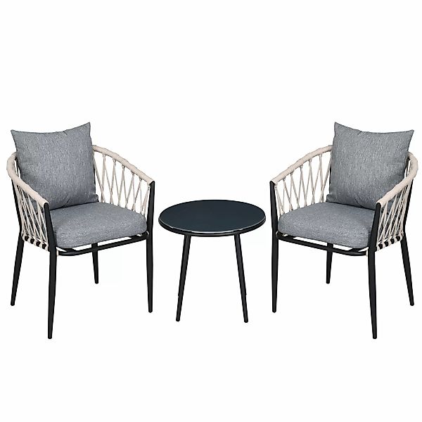 Outsunny Bistroset grau Polyester B/H/L: ca. 60x75x57 cm günstig online kaufen