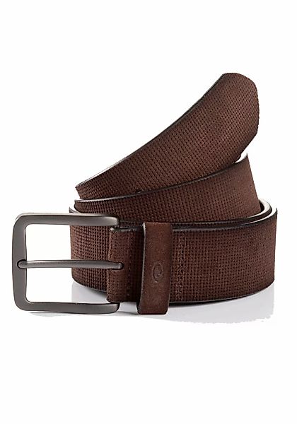 TOM TAILOR Ledergürtel "TTBART", 4 cm breiter Herrengürtel, Velourslederopt günstig online kaufen