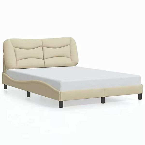 furnicato Bettgestell ohne Matratze Creme 140x190 cm Stoff (1-tlg) günstig online kaufen