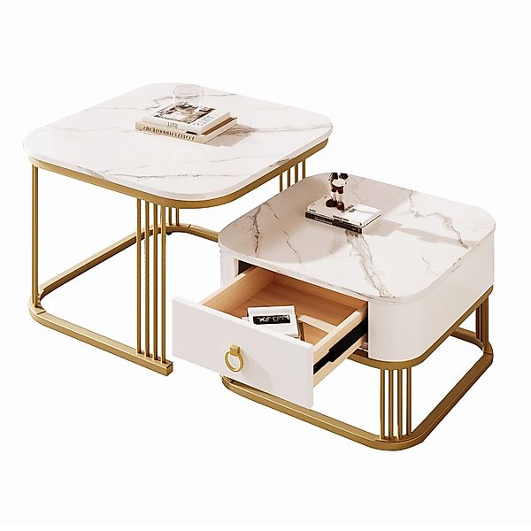 OKWISH Couchtisch zweiteiliges Set (Stapelbarer Satztisch,Wohnzimmertisch, günstig online kaufen
