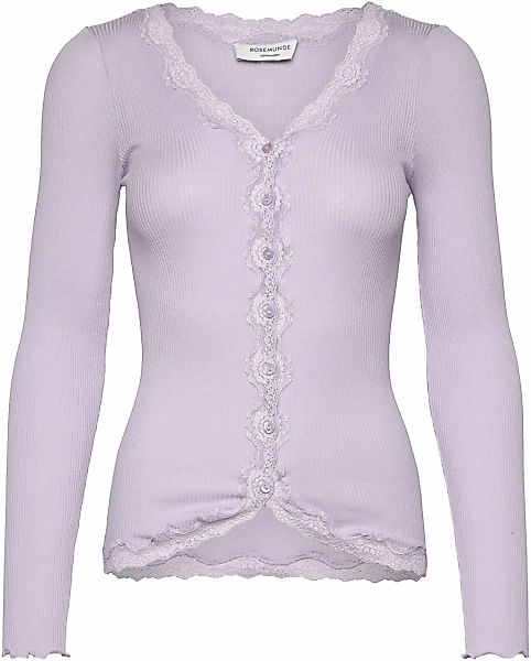 rosemunde Strickjacke "Babette Silk Cardigan" Vintage-Spitzenbesatz, Perlmu günstig online kaufen